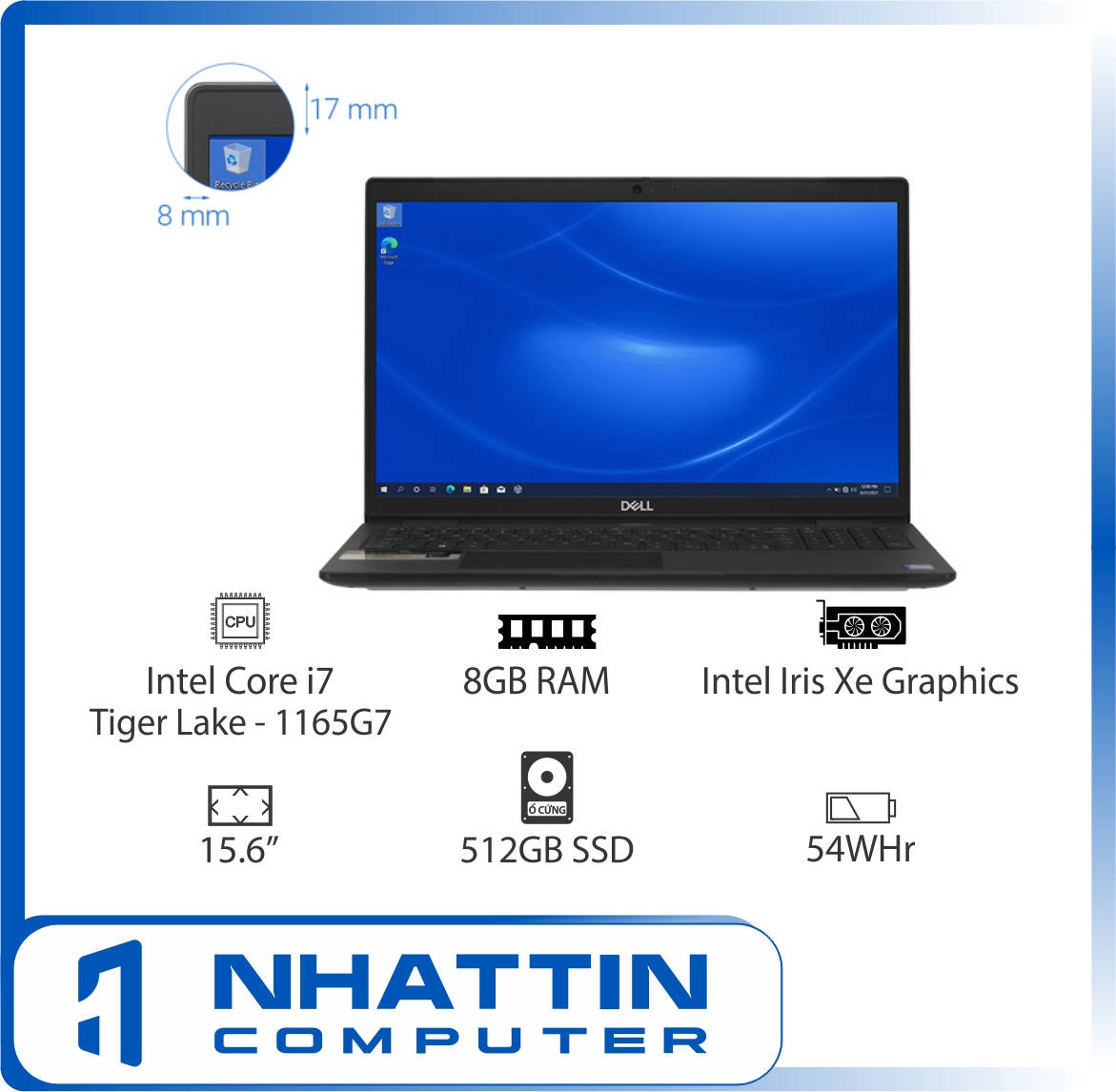Laptop Dell Latitude 3520 (70261780) (i7-1165G7/8GB/512GB/Win10 Pro)