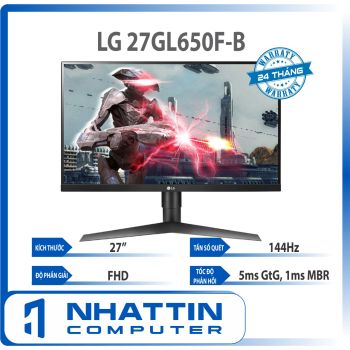 Màn hình máy tính LG UltraGear 27'' Full HD 144Hz 1ms FreeSync™ 27GL650F-B