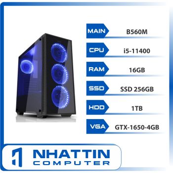 Máy Bộ Nhất Tín (B560m/i5-11400/16GB/SSD-M2-256GB/HDD-1TB/GTX-1650-4GB)