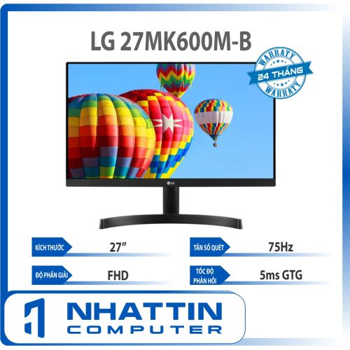 Màn hình máy tính LG IPS 27'' Cinema Screen Full HD 75Hz FreeSync™ 27MK600M-B