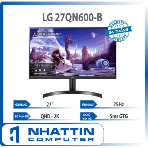 Màn hình máy tính LG QHD 27'' IPS sRGB over 99% HDR 27QN600-B