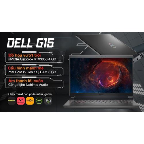 Laptop Dell Gaming G15 5511 (70266676) (i5 11400H/8GB/256GB/4GB RTX3050/120Hz/OfficeHS/Win11) 